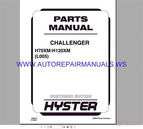 Hyster H Xm H Xm Forklifts Parts Manual Auto Repair Manual