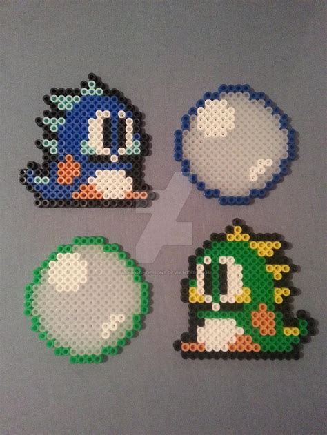 Bubble Bobble Perler Bead Figures By AshMoonDesigns On DeviantArt