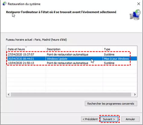 Restaurer Partir D Un Point De Restauration Syst Me Sous Windows