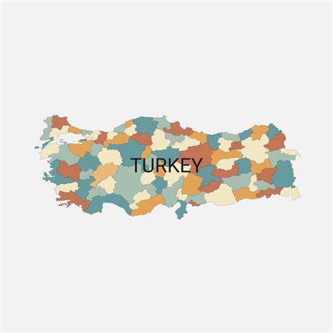 Carte Vectorielle De Turquie Avec Divisions Administratives Vecteur