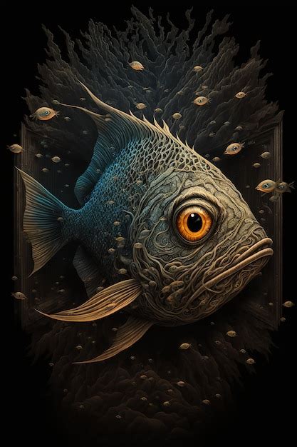 Premium Photo Horror Fish Generative Ai