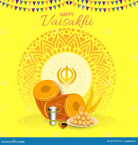 Vector Illustration Of Happy Baisakhi Celebration Vaisakhi Also Known