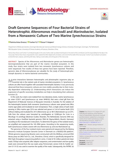 Pdf Draft Genome Sequences Of Four Bacterial Strains Of Heterotrophic