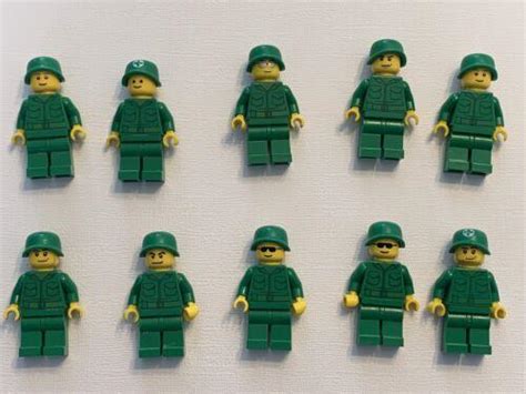 10 Lego Toy Story Green Army Men Minifigures Genuine Lego World War