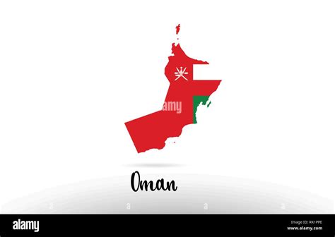 Oman Country Flag Inside Country Border Map Design Suitable For A Logo