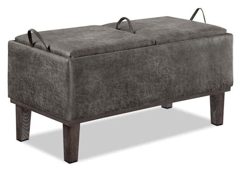 Boston Faux Leather Storage Ottoman The Brick