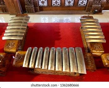 Gamelan Traditional Percussive Music Instruments Bali Stock Photo