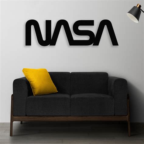 Metal Nasa Sign Space Wall Art Metal Space Decor Nasa Wall Etsy