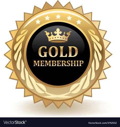 Gold Membership Badge Royalty Free Vector Image