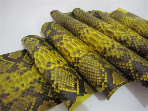 Inch Genuine Python Hide Real Snake Skin Tanned Leather Reticulated