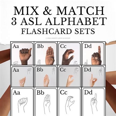 Asl Alphabet Flashcards Handwriting Matching Game American Sign