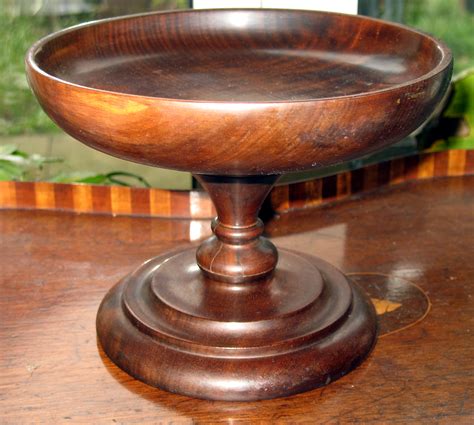 A Substantial Treen Wooden Pedestal Fruit Bowl For Sale Antiques