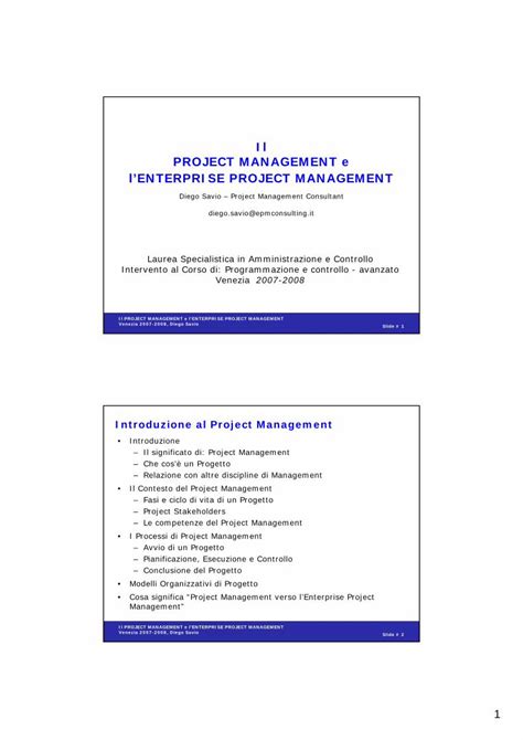 Pdf Il Project Management E Lenterprise Epmconsulting It