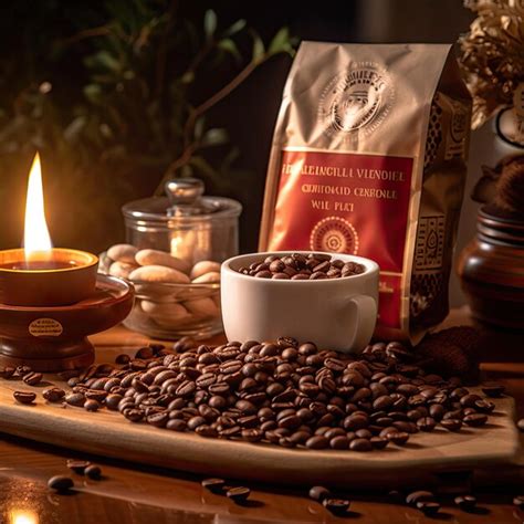 Premium AI Image | coffee beans product photography warm and cozy ...