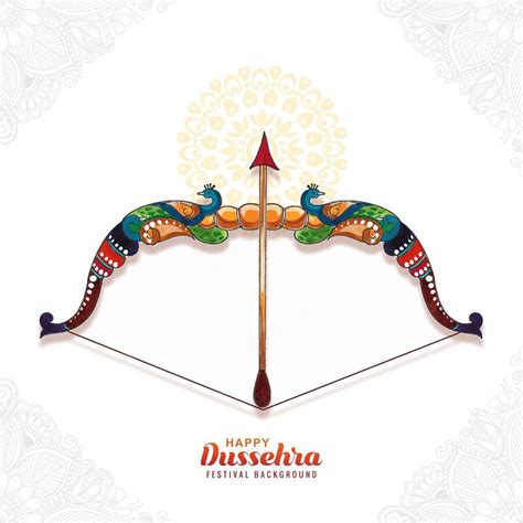 Premium Vector Traditional Happy Dussehra Watercolor Bow And Arrow