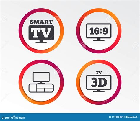 Icono Elegante Del Modo De La TV Símbolo De La Televisión 3D