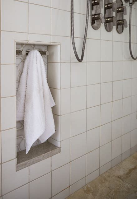 Shower Niche With Pulls For Wash Clothes Contemporain Salle De Bain