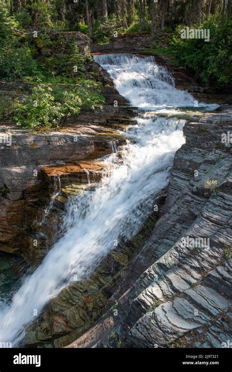 Virginia Falls, Glacier National Park, Montana, USA Stock Photo - Alamy