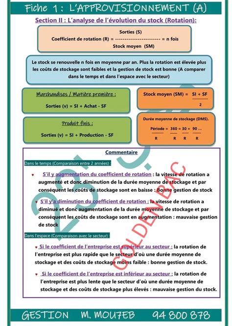 Bac Econmie et Gestion Gestion Resume toute l annee Gestion Merci à