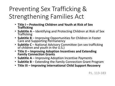 Preventing Sex Trafficking And Strengthening Families Act Ppt Download