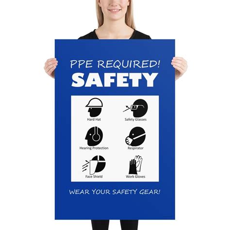 Construction Safety Poster Ppe Reminder With Infographics Safety