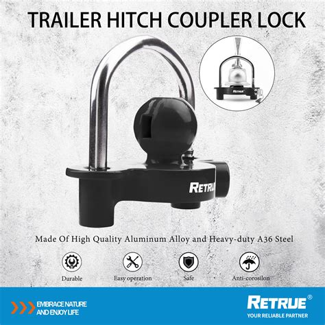 Retrue Universal Coupler Lock Trailer Locks Ball Hitch Trailer Hitch