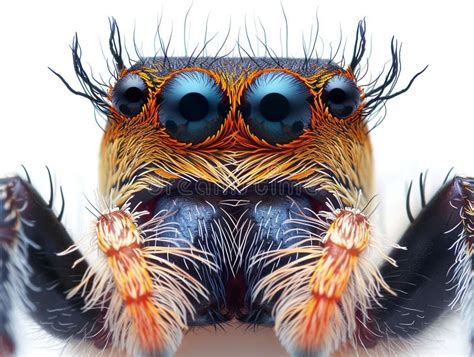 Jumping Spider S Eyes Up Close - a Marvel of Nature S Art. Stock Photo ...