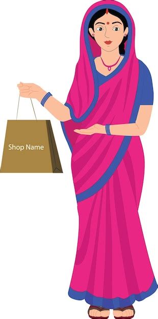 Premium Vector Indian Woman In Saree