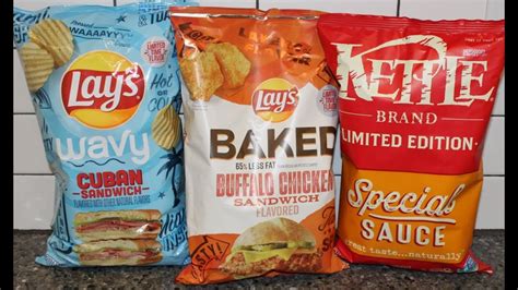 Lays Cuban Sandwich Buffalo Chicken Sandwich And Kettle Brand