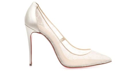 Christian Louboutin Pigalle Mm Lace Pumps In White Lyst