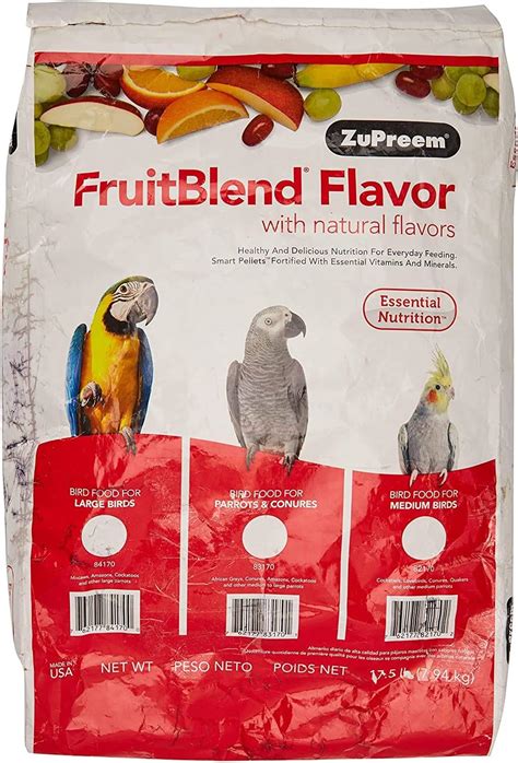 Amazon ZuPreem FruitBlend Flavor Pellets Bird Food For Large