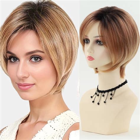 Landifzp Short Blonde Pixie Bob Wigs For White Women