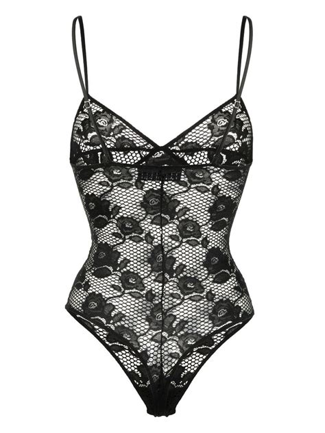 Fleur Du Mal Rosalia Lace Detail Bodysuit Farfetch