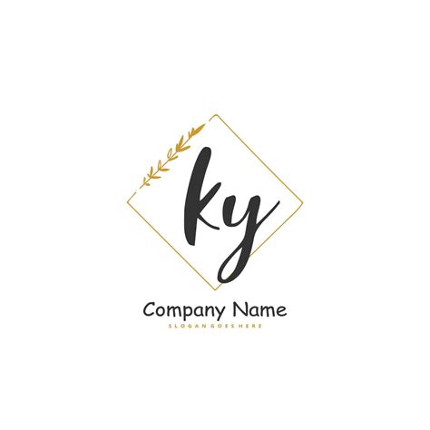 Ky Initial Handwriting And Signature Logo Design With Circle Beautiful