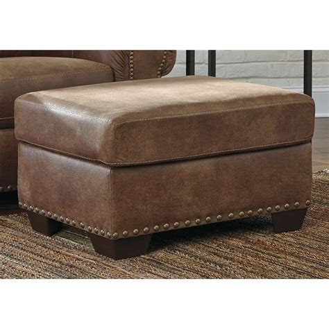 Ashley Burnsville Faux Leather Ottoman In Espresso 9720614