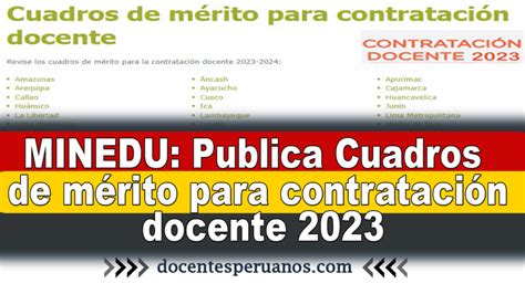 MINEDU Publica Cuadros de mérito para contratación docente 2023