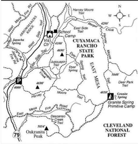 Cuyamaca State Park Trail Map