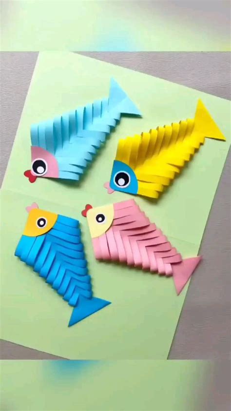 DIY paper craft ( Paper Fish) | Paper crafts, Preschool crafts, Fish crafts