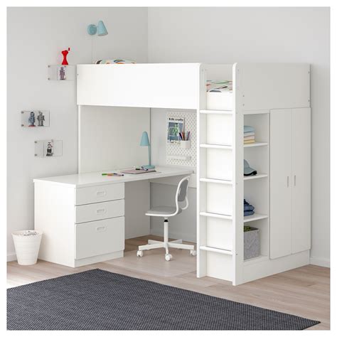 Fritids Stuva Loft Bed Combo W Drawers Doors White White Ikea