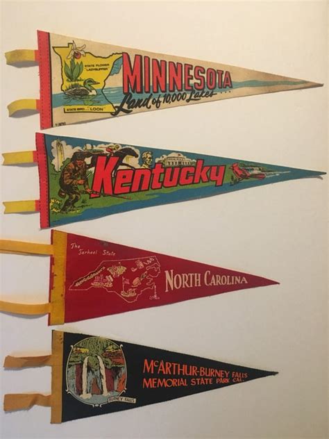 Vintage Felt Souvenir Pennant Travel Souvenir State Pennant Etsy