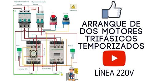 Arranque De Dos Motores TrifÁsicos Temporizados 220v Motor Trifasico