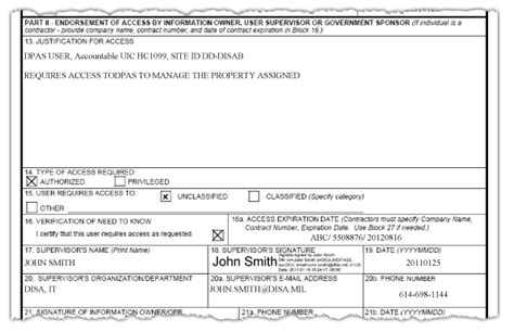 Dd Form 2875 Information And Instructions