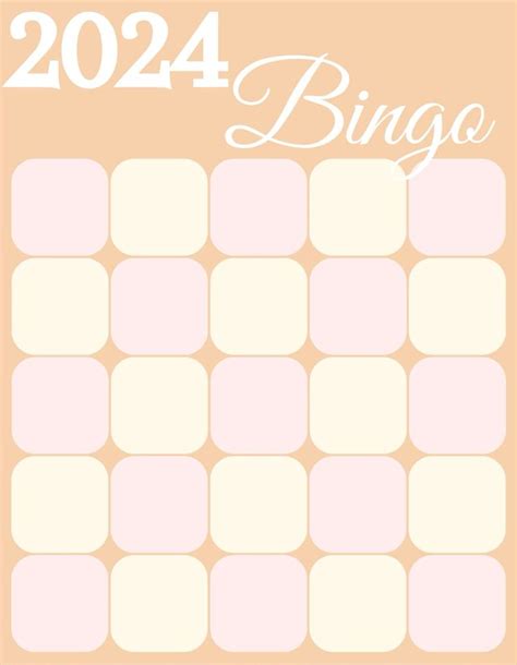 2024 Bingo Card Template Blank