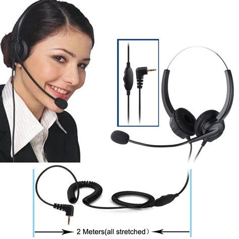 Cheeta 2.5mm Noise Cancelling Binaural Phone Headset With Boom style ...