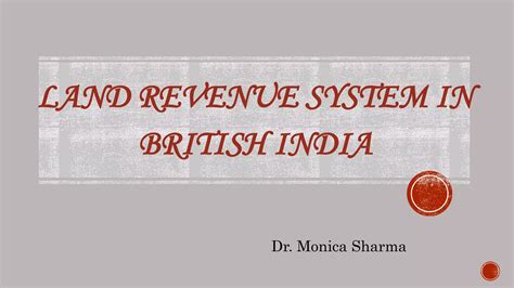 Land Revenue System In British India Ppt