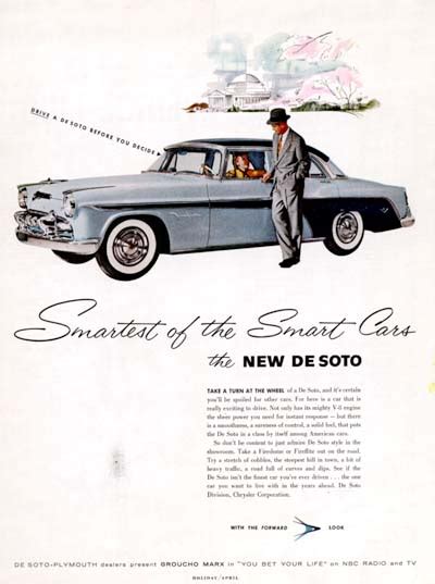 1955 DeSoto Fireflite Sedan Classic Vintage Print Ad