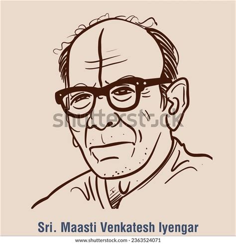 Masti Venkatesha Iyengar Wellknown Writer Kannada Stock Vector (Royalty Free) 2363524071 ...