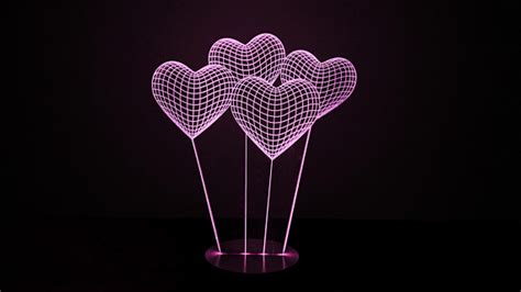 Heart D Illusion Lamp Cdr Vectors File Vectors File