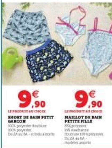 Promo Short De Bain Petit Gar On Maillot De Bain Petite Fille Chez