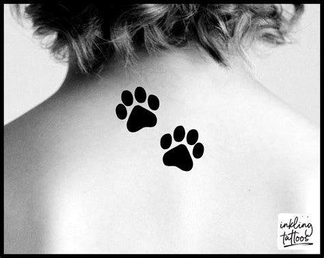 Paw Prints Temporary Tattoo Pre Cut Etsy